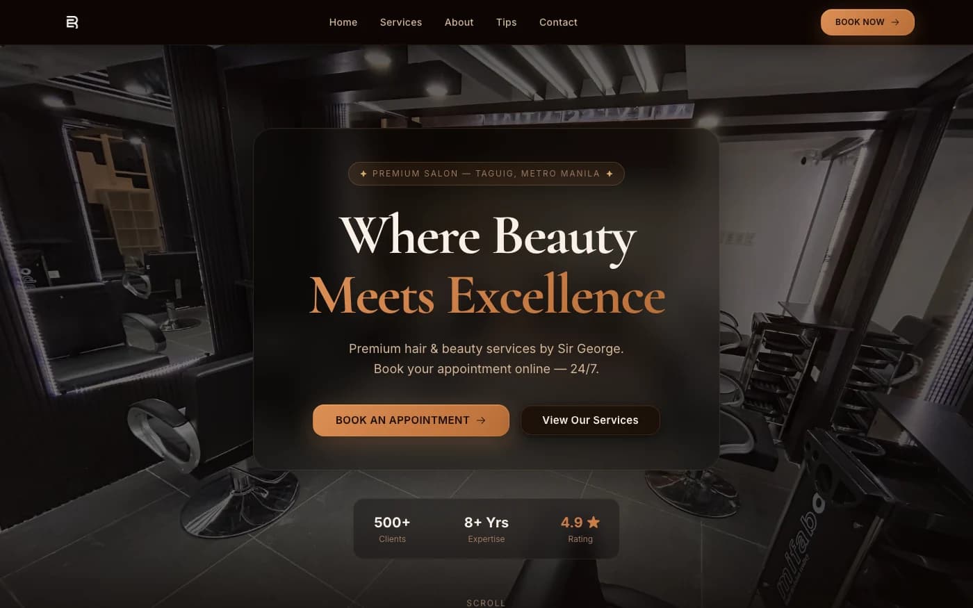 Beauty Essentials website preview