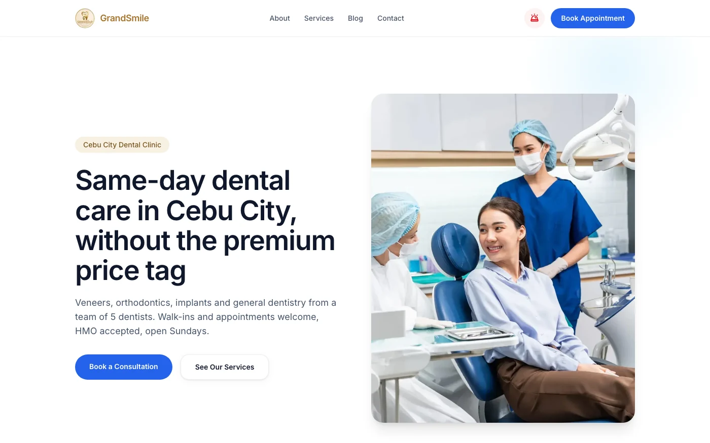 Grand Smile Dental website preview