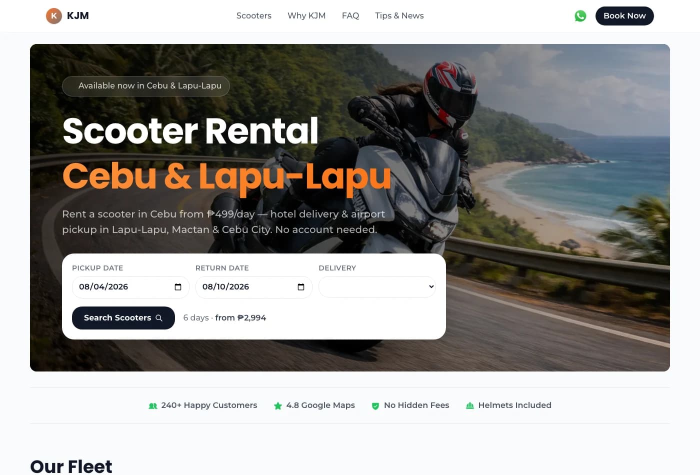 KJM Rental Bike website preview