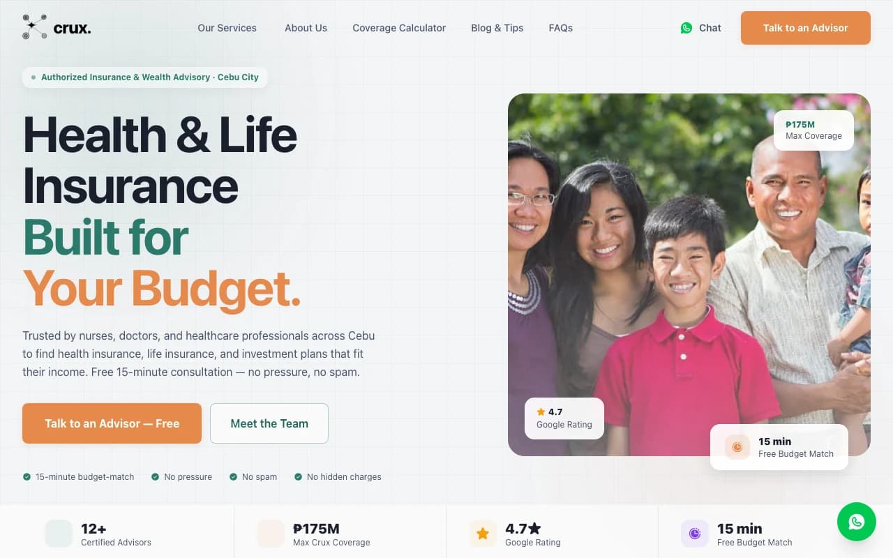 Crux Consultants (Vanguard) website preview