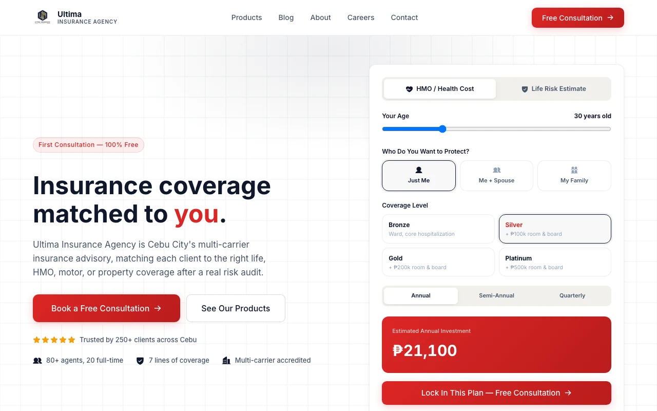 Ultima Insurance Agency website preview